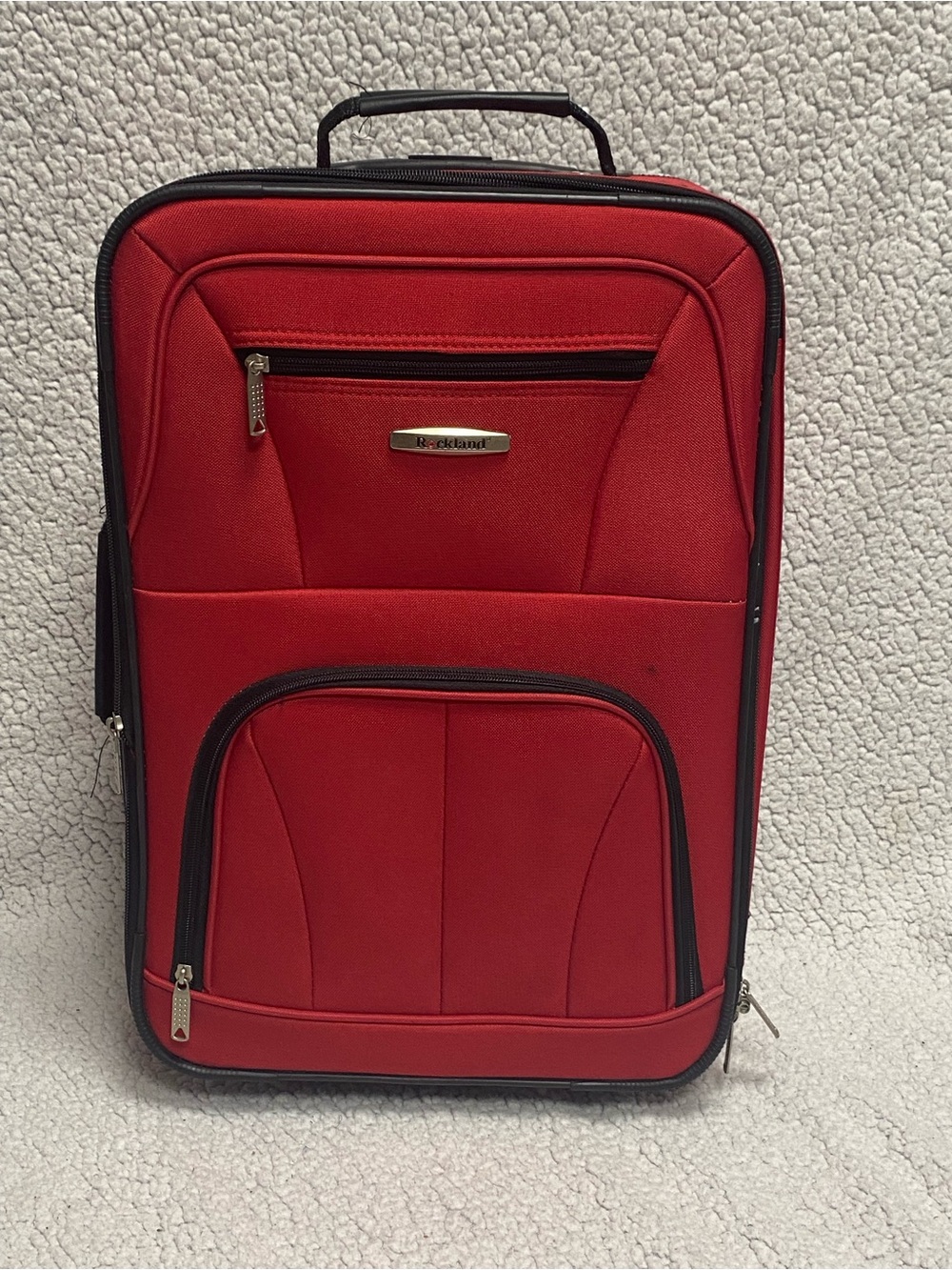 Rockland Lightweight Carry-On Suitcase Soft side Fabric Red/Black